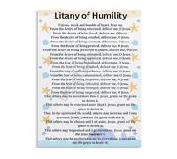 Inspirational Catholic Prayer Litany of Humility Bible Verse Canvas Print Wall Art for Bedroom Study Room Decor(Framed,08x12inch(20x30cm))