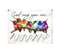 Inspirational Christian Decor, Hummingbird Design Scripture Art, Psalms Bible Verses Posters for Wall, Uplifting Gift for Her, Spiritual Encouragement, Home Decor(Unframed,16x24inch(40x60cm))