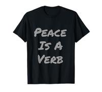 Inspirational Citazione Retro Lettera Parola Testo Pace È Un Verbo Maglietta