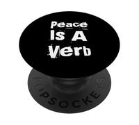 Inspirational Citazione Retro Lettera Parola Testo Pace È Un Verbo PopSockets PopGrip Adesivo