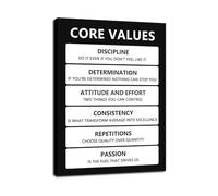 Inspirational Core Values Wall Art Motivational Quote Poster Canvas Print for Office Decor Success Principles Art for Living Room Study Room(Framed,16X24inch(40X60cm))