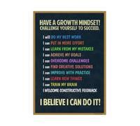 Inspirational Growth Mindset Poster Chalkboard Design for Teachers