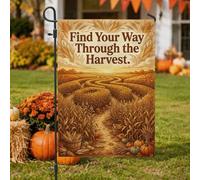 Inspirational Harvest Corn Maze Citazione Fall Garden Flag 30,5 x 45,7 cm | Illustrazione del labirinto di mais, bandiera del prato, tema del raccolto caldo, citazione ispiratrice