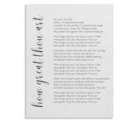 Inspirational How Great Thou Art Bible Verse Print Christian Wall Art | Calming visual composition with sacred words reminding viewers of divine majesty(Framed,16x24inch(40x60cm))
