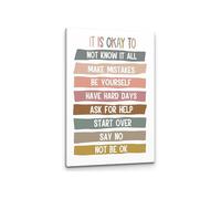 Inspirational Mental Health Quote Canvas, It’s Okay To Not Be Okay Art for Psychologist Office(Framed,12x18inch(30x45cm))