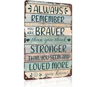 Inspirational Message Aluminum Sign Always Remember You Are Brave Strong Loved 8 X 12