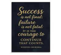 Inspirational Quote Canvas Wall Art Winston Churchill Success Is Not Final Failure Is Not Fatal It Is The Courage to Continue That Counts for Office Decor Gift(Unframed,16x24inch(40x60cm))