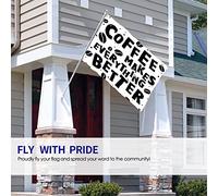 Inspirational Quote Flag 3x5 FT Word Coffee Makes Everything Better with Coco Beans Outdoor Flags Large Welcome Yard Banners Home Garden Yard Lawn Decor