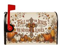 Inspirational Religious Fall Quote Cross - Coperture magnetiche per | Motivo autunnale rustico, copertura per cassetta delle lettere, citazione di fede ispiratrice, motivo zucca raccolta