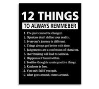 Inspirational Reminders 12 Things to Remember Canvas Wall Art for Bedroom Living Room Office Decor(Unframed,08x12inch(20x30cm))