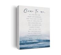 Inspirational Scripture Art Canvas Print Matthew 11 28 30 Come to Me for Anxiety Relief Home Decor Gift(Unframed,12X18inch(30X45cm))