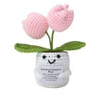 Inspirational Support Crochet Plant Flower - Bambola lavorata a maglia con biglietto positivo, supporto ispiratore fatto a mano all'uncinetto, in vaso, adatto per casa, scrivania, auto