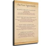 Inspirational Wall Art - Four Life Principles Poster on Canvas - Motivational Decor for Office, Study, and Home Aesthetics(Unframed,16x24inch(40x60cm))