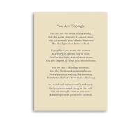 Inspirational Wall Art You Are Enough Canvas Poster Print for Living Room Bedroom Office Decor Mental Health Affirmation Self Care Quote Modern(Unframed,12x18inch(30x45cm))