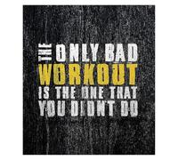 Inspirational Workout Wall Art - The Only Bad Workout Quote Typography Print, Black Background Poster for Home Gym Office Decor(Framed,08x12inch(20x30cm))