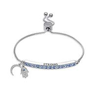 INSPIRED VOICES Braccialetti da donna placcati in argento Sterling, facili da regolare, Regolabile, Argento Sterling, Zirconie sintetico
