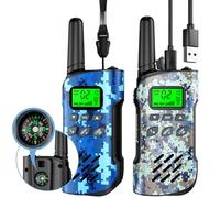 Inspireyes Walkie-Talkie Bambini Ricaricabili con Bussola, 48 Ore di Orario di Lavoro, 3 Chilometri di Lungo Raggio, Regali di Compleanno per Ragazzi Ragazze, Giocattoli per Bambini 3-12 Anni