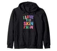 Inspiring I Love The Skin I'm in Teacher Awareness Donne Uomini Felpa con Cappuccio