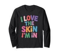Inspiring I Love The Skin I'm in Teacher Awareness Donne Uomini Maglia a Manica
