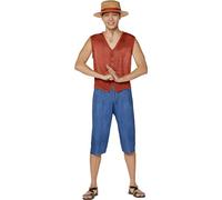 InSpirit Designs Costume intero da scimmia D. Rufy per adulti, con licenza ufficiale, One Piece Live Action, costumi anime, L