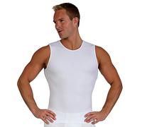 Insta Slim Maglietta da uomo a compressione senza maniche girocollo muscolare, maglietta dimagrante, bianco, 3XL