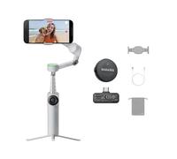 Insta360 Flow 2 Pro Pack Microfono Grigio-Gimbal per smartphone AI, Stabilizzazione a 3 Assi, Apple DockKit, Microfono Air, Tracciamento gruppo e panoramica 360°, Treppiede/Selfie Stick Integrati