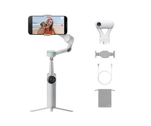 Insta360 Flow 2 Pro Tracker IA Pack Grigio - Gimbal IA iPhone/Android, Tracciamento +200 app con Apple DockKit, Tracker IA, Tracciamento di Gruppo, Tracciamento 360°, Treppiede/Selfie Stick integrato.