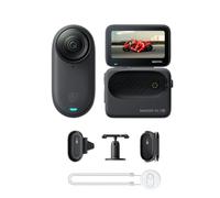 Insta360 GO 3S Nero Notte (128GB) Pack POV Moto- Cam 4K per vlogging, POV a mani libere, montaggio magnetico, stabilizzazione, 140 minuti di autonomia, impermeabilità fino a 10 m, editing IA