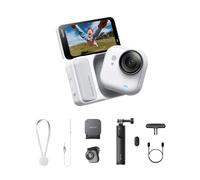 Insta360 GO Ultra Pack Famiglia Bianco Artico- action cam mini 4K a mani libere, indossabile, superba in bassa luce, montala ovunque, stabilizzazione FlowState, 200 min di carica, impermeabile 10m
