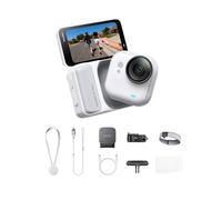 Insta360 GO Ultra Pack Jogging Bianco Artico- action cam mini 4K a mani libere, indossabile, superba in bassa luce, montala ovunque, stabilizzazione FlowState, 200 min di carica, bici e corsa