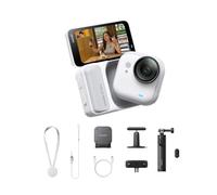 Insta360 GO Ultra Pack Smart Bianco Artico- Mini action cam 4K, vlog camera, fotocamera POV a mani libere, sensore 1/1,28″, pockect cam 53 g, FOV 156°, autonomia 200 min, indossabile per sport, vlog