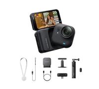 Insta360 GO Ultra Pack Smart Nero Notte- Mini action cam 4K, vlog camera, fotocamera POV a mani libere, sensore 1/1,28″, pockect cam 53 g, FOV 156°, autonomia 200 min, indossabile per sport, vlog