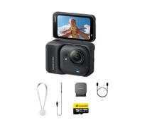 Insta360 GO Ultra Pack Standard Nero Notte 128GB- action cam mini 4K a mani libere, indossabile, superba in bassa luce, montala ovunque, stabilizzazione FlowState,impermeabile 10m, bici e corsa