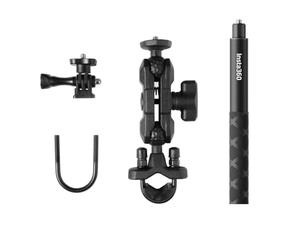 Insta360 ICDINMBBD/B70 - Supporto con cavallotto per moto e bastone invisibile per selfie One X / X2 / X3 / One R/One RS, Nero