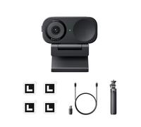 Insta360 Link 2C Pack Treppiede Nero- Webcam 4K per PC/Mac, Sensore da 1/2", Auto inquadratura, HDR, Mic di cancellazione del rumore IA, Controllo gestuale per lo streaming, Videochiamate, Gaming