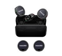 Insta360 Mic Pro (4TX + 1 RX + case di ricarica), mini microfono lavalier wireless per iPhone/videocamera/Android, video e vlog, Bluetooth, display E-ink personalizzabile, 3 mic, 30 ore di autonomia