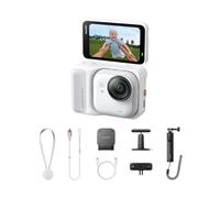 Insta360 Pack Creator Bianco Artico-action cam mini 4K a mani libere, indossabile, superba in bassa luce, montala ovunque, stabilizzazione FlowState, 200 min di carica, impermeabile 10m, bici e corsa