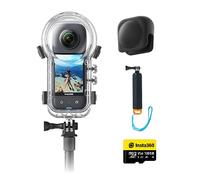 Insta360 X3 Kit Case Subacqueo Invisibile - Action Cam 360 impermeabile con sensore da 1/2'', foto 360 da 72MP, video 360 5.7K, stabilizzazione, vibrazione, editing IA, live streaming, webcam