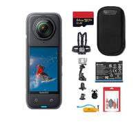 Insta360 X4 Action Camera impermeabile 8K 360 con sensore da 48 MP, video 5.7K 360, editing AI per creatori di contenuti, viaggi, attività all'aperto + kit di accessori 50 in 1 + scheda da 64 GB +