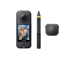 Insta360 X4 Air Pack No Drone No Problem - Leggera fotocamera 8K 360 da 165 g, selfie stick invisibile da 3 metri, lenti sostituibili, scatta prima e inquadra dopo, stabilizzazione FlowState