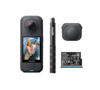 Insta360 X4 Air Pack Starter Nero grafite- Videocamera leggera 165g 8K 360, selfie stick invisibile, lenti sostituibili, prima registri poi inquadri, cover antivento integrata.