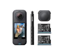 Insta360 X4 Air Pack Starter Nero grafite- Videocamera leggera 165g 8K 360, selfie stick invisibile, lenti sostituibili, prima registri poi inquadri, cover antivento integrata.