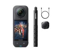 Insta360 X5 Pack Get Set - Camera Impermeabile 8K 360º, Superba in Bassa Luce, Selfie Stick Invisibile, Obiettivi Sostituibili, Batteria con Autonomia 3 ore, Cover Antivento, Stabilizzazione