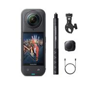 Insta360 X5 Pack Moto - Action Cam Impermeabile 360° in 8K, Obiettivi Sostituibili, Batteria con Autonomia 3 ore, Audio Nitido, Stabilizzazione, Selfie Stick Invisibile, Bassa Luce