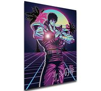 Instabuy Poster - Vaporwave 80s Style - Hokuto No Ken - Ken Il Guerriero - Kenshiro A3 42x30