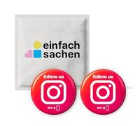 Instagram NFC Sticker "follow us" - Scritta inglese - programmabile e riscrivibile - 3 cm Epoxy Sticker - Strumento social media senza contatto per networking, eventi e contatti internazionali