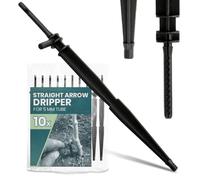 Instalguru 10x Gocciolatore Microirrigazione Dritto 5 mm Emettitore Irrigazione Automatica Giardino Serra Vasi Piante Sistema Goccia Kit Micro-Drip Distribuzione Acqua Accessori