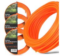 Instalguru 3X Filo Tagliabordi Trimmer 2,7 mm 15 m Nylon Stella Decespugliatore Bobina Prato Bordi Erbacce Silenzioso Corda Tagliabordi Robusto Resistente allo Strappo