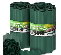 Instalguru Bordura Giardino 25 cm 18 m Profilo Prato Flessibile Separatore Aiuole Plastica Verde Resistente Intemperie Cordolo Orto Striscia Divisoria Muretto Stop