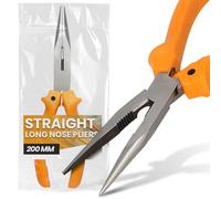 Instalguru Pinza A Becchi Lunghi 200 mm Pinza Piatta Punta Tonda Tagliafili Manico Ergonomico Utensile Multifunzione Elettricista Fai Da Te Riparazioni Officina